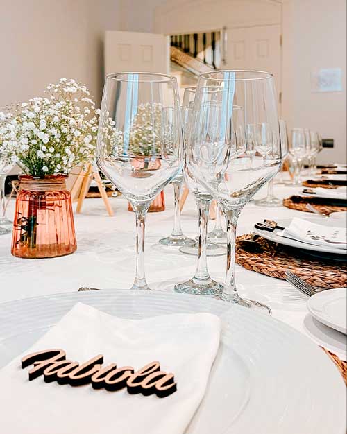 Detalle de la decoración de un salón para eventos en el Restaurante Catedral Almería