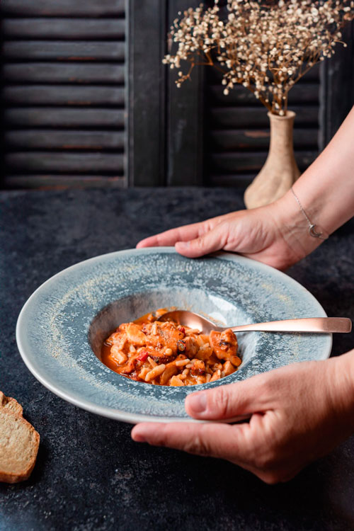 Gurullos con Jibia del Restaurante Catedral de Almería